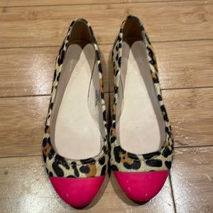 Kate Spade leopard clad hair and patent leather flats